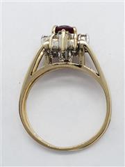 14K Solid Yellow Gold Ruby Diamond Flip Ring Size 5.5